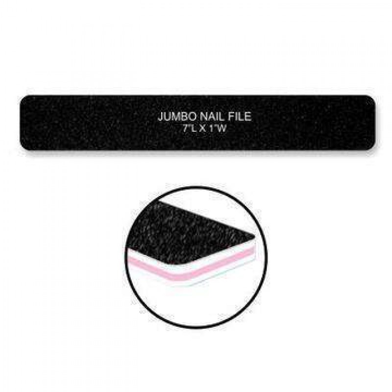 Cre8tion Nail Files JUMBO BLACK Sand, Grit 80.100, 30pks/case, 50pcs/pack, 07007 